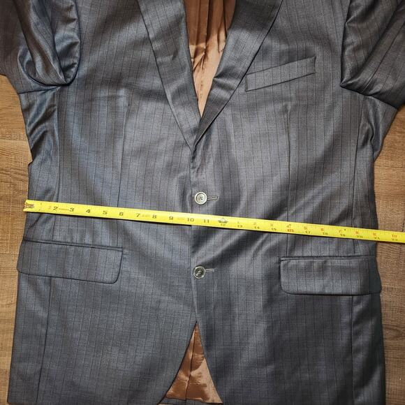 JACK VICTOR Mens Sport Coat Blazer 42R Gray Wool Striped Two-Button Notch Canada - Picture 13 of 16